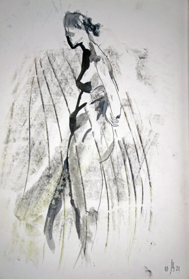 Dibujo titulada "Susanna. Nude art №…" por Maria Shedrina, Obra de arte original, Tinta