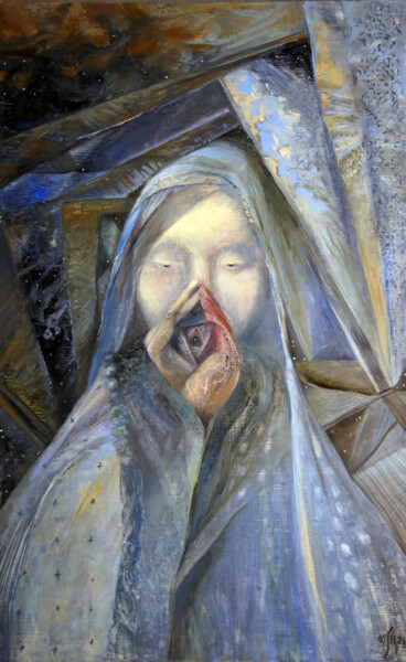 Картина под названием "Morning. Goddess -…" - Maria Shedrina, Подлинное произведение искусства, Масло Установлен на Деревянн…