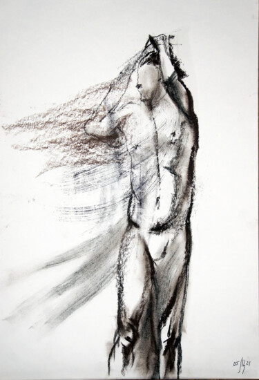 Drawing titled "Maxim. Nude art №21…" by Maria Shedrina, Original Artwork, Ink