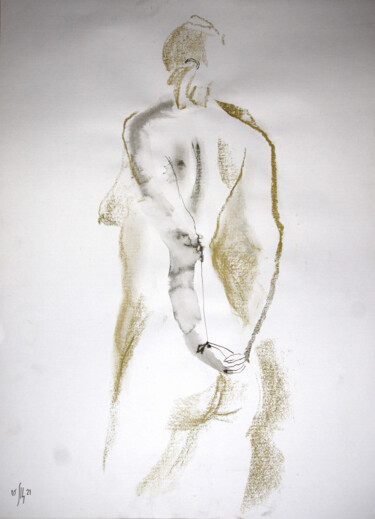 Dibujo titulada "Vika. Nude art 2117…" por Maria Shedrina, Obra de arte original, Pastel