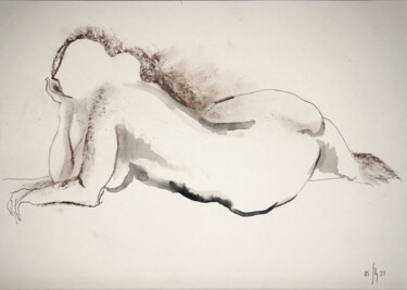 Dibujo titulada "Vika. Nude art #211…" por Maria Shedrina, Obra de arte original, Tinta