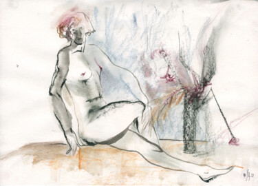 Dessin intitulée "Vera. Nude art #214…" par Maria Shedrina, Œuvre d'art originale, Pigments