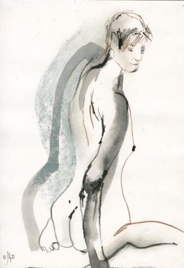 Rysunek zatytułowany „Victoria. Nude art…” autorstwa Maria Shedrina, Oryginalna praca, Atrament