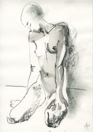 Tekening getiteld "Alice. Nude art #21…" door Maria Shedrina, Origineel Kunstwerk, Inkt