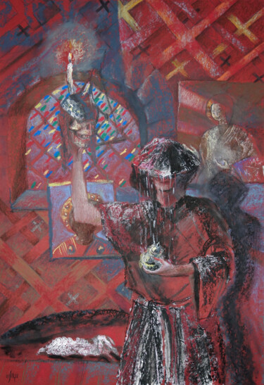 Pittura intitolato "Loosing my religion…" da Maria Shedrina, Opera d'arte originale, Pastello
