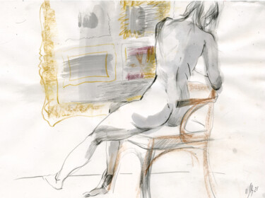 Drawing titled "Anna. Nude art #215…" by Maria Shedrina, Original Artwork, Ink