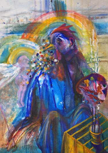 Pittura intitolato "Artist dream - orig…" da Maria Shedrina, Opera d'arte originale, Gouache