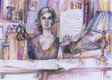 Dibujo titulada "Amelie's idea - ori…" por Maria Shedrina, Obra de arte original, Conté