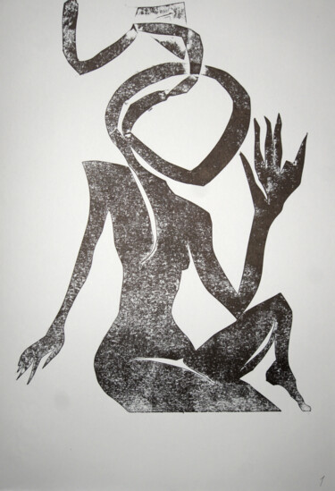 Printmaking titled "Restless me - origi…" by Maria Shedrina, Original Artwork, Collagraphy