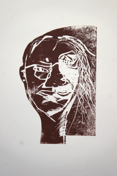 Printmaking titled "Touch self-portrait…" by Maria Shedrina, Original Artwork, Engraving