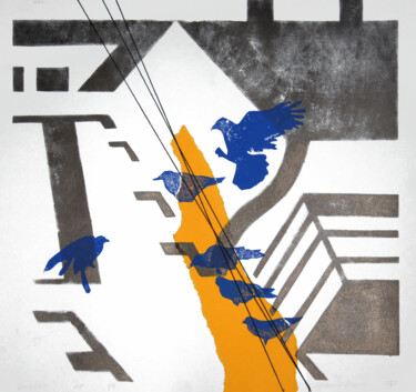 Druckgrafik mit dem Titel "Syncope - hand print" von Maria Shedrina, Original-Kunstwerk, Gravur