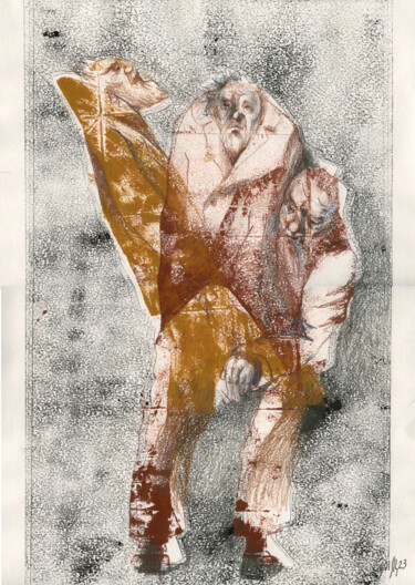 Druckgrafik mit dem Titel "Despondency - hand…" von Maria Shedrina, Original-Kunstwerk, Gravur