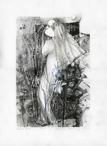 Incisioni, stampe intitolato "Spring is on the do…" da Maria Shedrina, Opera d'arte originale, Monotipo