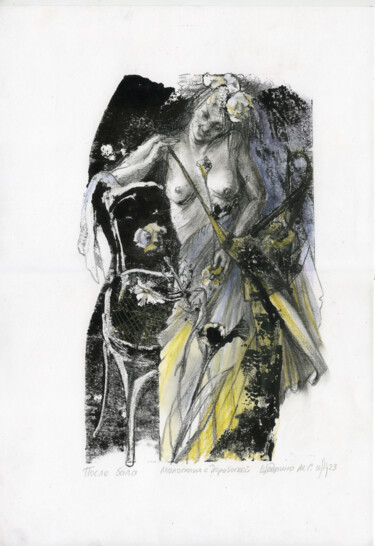 Printmaking titled "After the ball - ha…" by Maria Shedrina, Original Artwork, Monotype