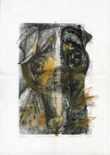 Obrazy i ryciny zatytułowany „Lusik - original mo…” autorstwa Maria Shedrina, Oryginalna praca, Monotypia