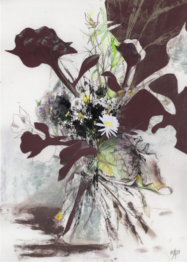 Schilderij getiteld "Flower budo. Daisies" door Maria Shedrina, Origineel Kunstwerk, Olie