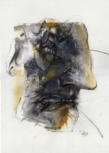 Painting titled "Fighter - original…" by Maria Shedrina, Original Artwork, Monotype