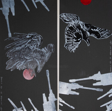 Estampas & grabados titulada "Omen (diptych) - en…" por Maria Shedrina, Obra de arte original, Grabado