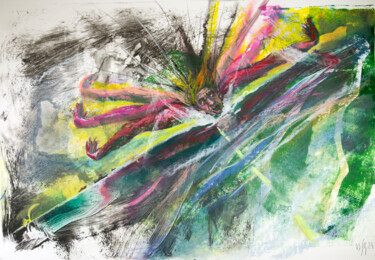 Malerei mit dem Titel "Sea battle" von Maria Shedrina, Original-Kunstwerk, Pastell