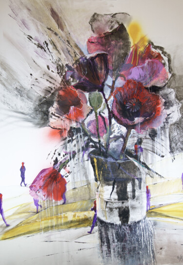 Peinture intitulée "Poppy cry - origina…" par Maria Shedrina, Œuvre d'art originale, Pastel