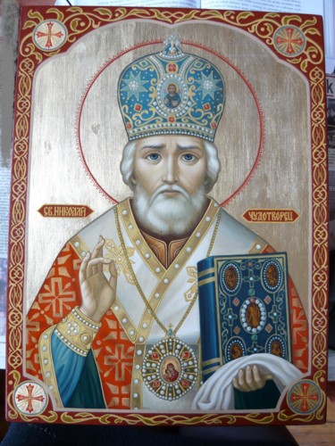 Painting titled "st-nikolay.jpg" by Maria Shegunova, Original Artwork