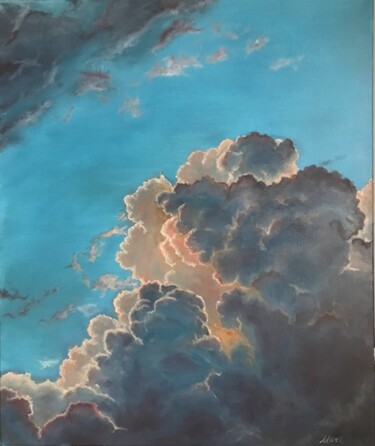 Картина под названием "Sky" - Maria Shopkhoeva, Подлинное произведение искусства, Масло