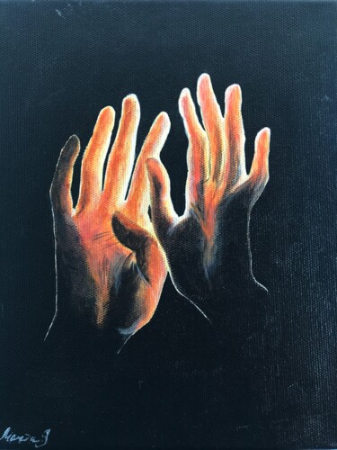 Painting titled "Warm hands" by Maria Shopkhoeva, Original Artwork, Acrylic