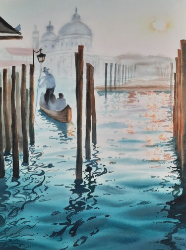 Malerei mit dem Titel "Original watercolor…" von Maria Sin, Original-Kunstwerk, Aquarell