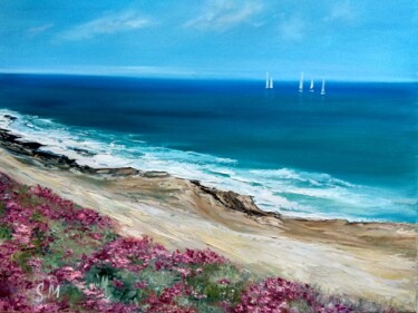 Painting titled "Sea coast" by Maria Slynko, Original Artwork, Oil