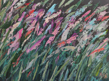 Malerei mit dem Titel "Evening flowers" von Maria Slynko, Original-Kunstwerk, Öl