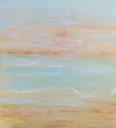 Painting titled "Golden coast" by Maria Slynko, Original Artwork, Oil Mounted on Wood Stretcher frame