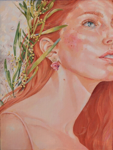 绘画 标题为“Girl with red hair.” 由Мария Сметанина, 原创艺术品, 彩画