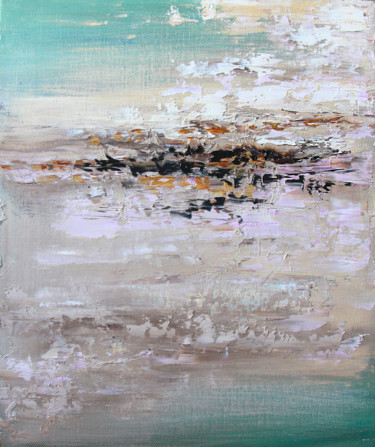Painting titled "Seaside abstraction" by Maria Sobchenko, Original Artwork, Oil