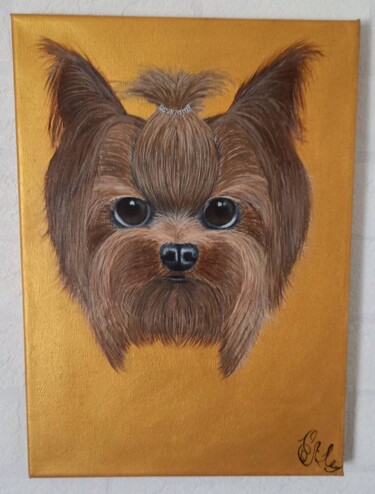 Картина под названием "Пёсик" - Мария Солнцева, Подлинное произведение искусства, Масло