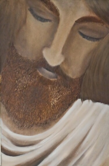 Картина под названием "Спаситель" - Мария Солнцева, Подлинное произведение искусства, Масло