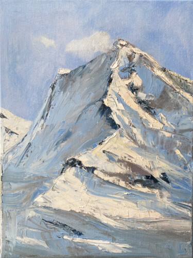 Pintura titulada "The Mountain" por Maria Sotnikova, Obra de arte original, Oleo