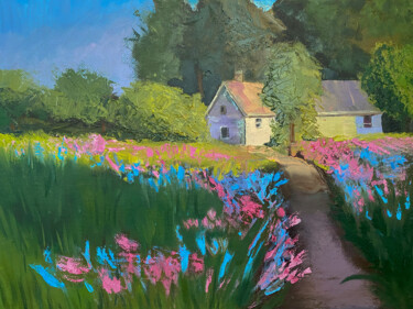 Peinture intitulée "Country house fores…" par Maria Sotnikova, Œuvre d'art originale, Huile