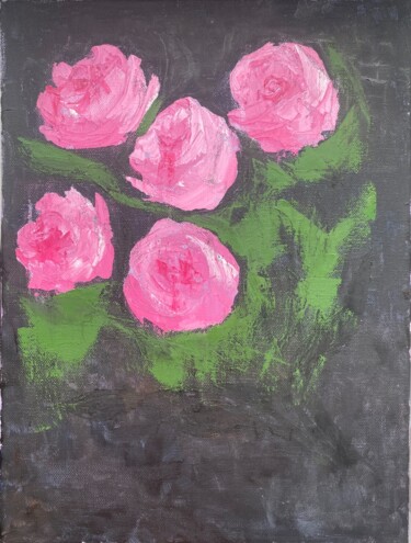 Peinture intitulée "Old roses" par Maria Sotnikova, Œuvre d'art originale, Huile