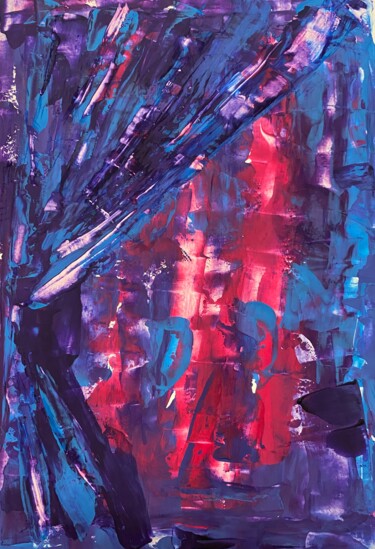 Pittura intitolato "Neon window print" da Maria Sotnikova, Opera d'arte originale, Acrilico