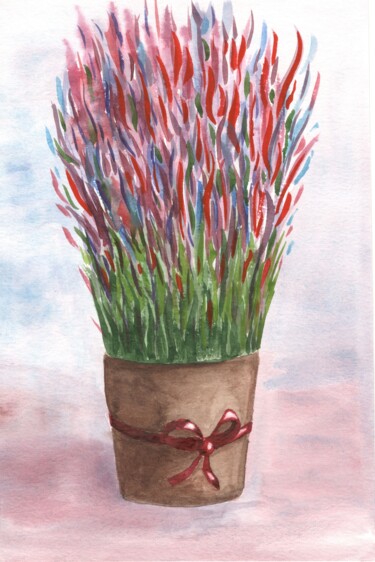 Painting titled "Bunch of flowers" by Maria Sotnikova, Original Artwork, Watercolor