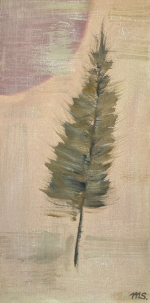 Malerei mit dem Titel "Dried herb 2" von Maria Sotnikova, Original-Kunstwerk, Öl Auf Karton montiert
