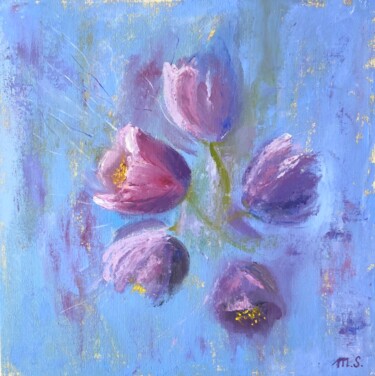 Peinture intitulée "Tulip dance" par Maria Sotnikova, Œuvre d'art originale, Huile Monté sur Carton