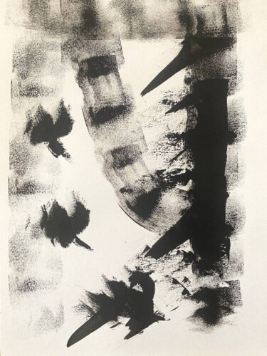 Malarstwo zatytułowany „Cranes” autorstwa Maria Sotnikova, Oryginalna praca, Akryl