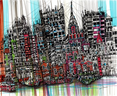 "New York" başlıklı Tablo Maria Susarenko tarafından, Orijinal sanat, Mürekkep