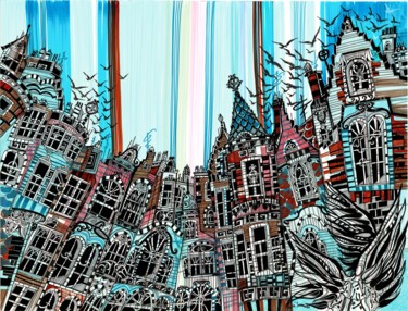 "Amsterdam. Birds" başlıklı Tablo Maria Susarenko tarafından, Orijinal sanat, Mürekkep