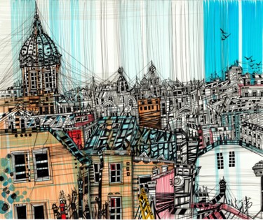 Drawing titled "View From Window. S…" by Maria Susarenko, Original Artwork, Ballpoint pen