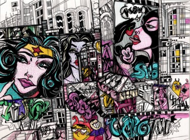 图画 标题为“Pop Art Graffiti. S…” 由Maria Susarenko, 原创艺术品, 圆珠笔