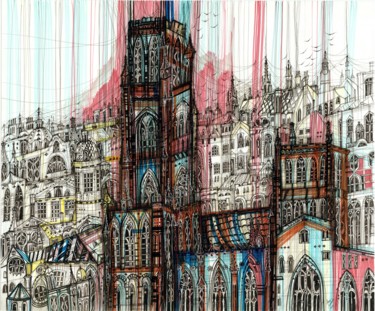 Dibujo titulada "Bristol. England" por Maria Susarenko, Obra de arte original, Rotulador