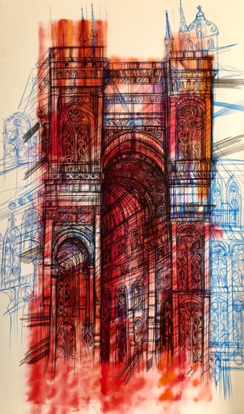 Schilderij getiteld "Galleria Vittorio E…" door Maria Susarenko, Origineel Kunstwerk, Acryl