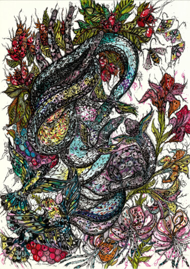 Desenho intitulada "Erinyes. Chimera" por Maria Susarenko, Obras de arte originais, Marcador